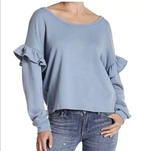 Lucky Ruffle Long Sleeve Sweater NWT